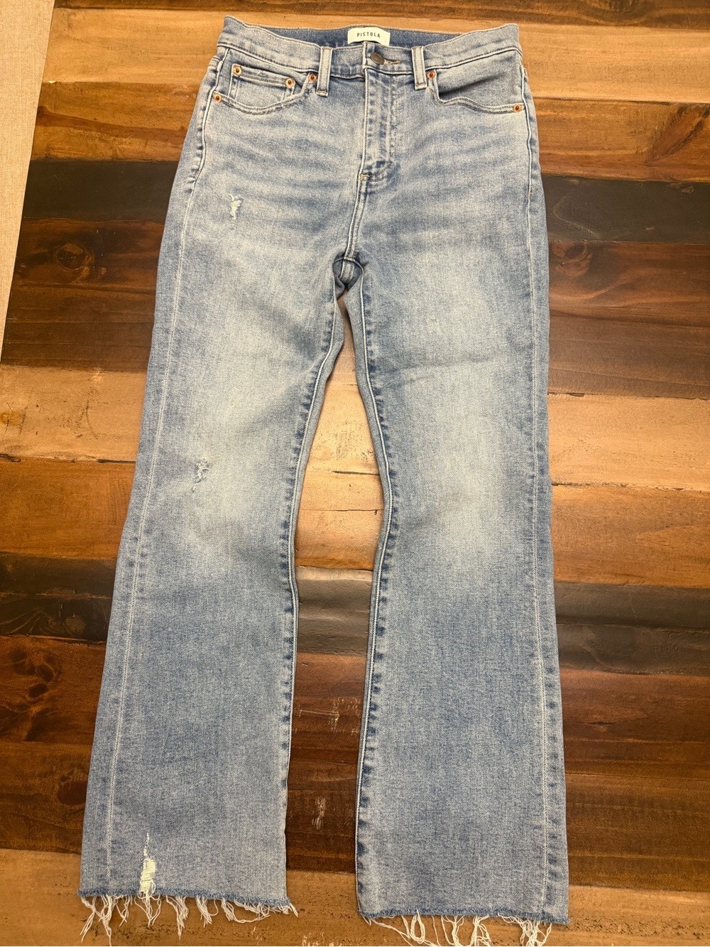 Pistola Lennon High Rise Cropped Boot Jeans Zuma 25 Distressed Raw Hem